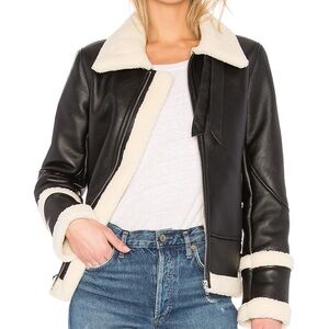Piper Moto Jacket/ faux leather and fur